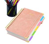 Cuaderno de espiral de 21 x 25,5 cm, con rayas, fácil división de contenido, diario B5 con divisor extraíble, diario de papel grueso para oficina, viajes escolares, estudiante