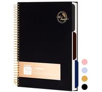 Cuaderno de espiral grande de 8,5 x 11 pulgadas, 3 sujetos, espiral de tapa dura, cuaderno en espiral para tomar notas, 120 hojas, diario de rayas universitarias para suministros de oficina, diario de escritura, negro