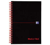 Cuaderno de espiral Oxford Black n ‘Red, 100 páginas, rayado y perforado, color negro/rojo A5