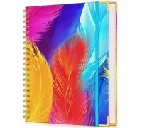 Cuaderno de espiral rayado para mujer, 200 páginas, bonitos cuadernos de 8.5 x 11 pulgadas, tamaño A4 de tapa dura grande con papel grueso de 100 g/m², cuaderno rayado universitario para escribir