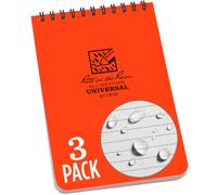 Cuaderno de espiral resistente a la intemperie Rite in the Rain, 10 x 15 cm, tapa naranja, dise o universal, paquete de 3 (n. OR46-3)