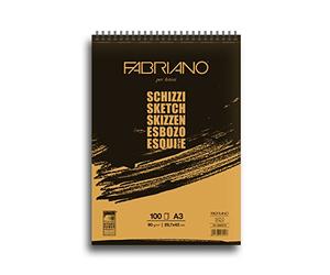 Cuaderno de espiral tamaño A3, para dibujo, color blanco, de la marca Fabriano