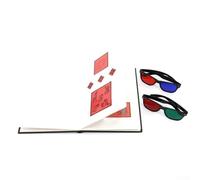 Cuaderno de estereograma de puntos aleatorios con 2 pares de gafas para exámenes oculares completos, astigmatismo, daltonismo y Amsler, portátil de 19 x 26 pulgadas