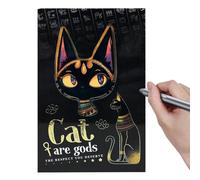 Cuaderno de gato, estampado animal negro, serie temática egipcia, bloc de escritura en espiral, papelería estética elegante, regalo creativo para los amantes de los gatos, accesorio de estudio
