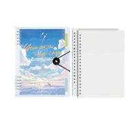 Cuaderno de hojas sueltas de metal desmontable con cuadrícula horizontal simple y gruesa -A5 Summer Sky Lake/Grid /1 libro/120 hojas