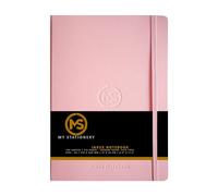 Cuaderno de índice A4, tapa dura, cubierta de piel sintética, 8 mm, margen rayado, pestañas A-Z, 212 páginas, papel blanco de 100 g/m², cuaderno de 21 x 29 cm (rosa rubor)
