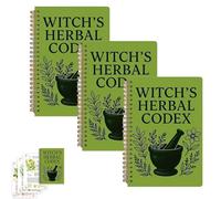 Cuaderno de la Herbolaria Encantada - Códice Herbal de la Bruja, Cuaderno de Hierbas de la Bruja con Múltiples Hierbas, Diario Mágico de Brujería con Sabiduría de Plantas e Ilustraciones (3pcs)