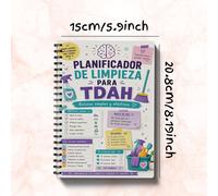 Cuaderno de limpieza para TDAH (Edición en español) | Organizador para usuarios que se distraen fácilmente, diseños con etiquetas , hábitos, mejora la concentración, reduce y un