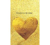 Cuaderno de Lujo con Corazón Dorado: 120 Páginas - Cuaderno Deluxe Encuadernado y Forrado