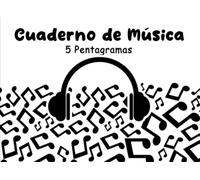 Cuaderno de Música 5 Pentagramas: Libreta para Notación Musical con 5 Pentagramas por Pagina para Niños, Tamaño Pequeño A5 Apaisado, Papel Pautado, Pentagrama Grande, con Pauta Ancha