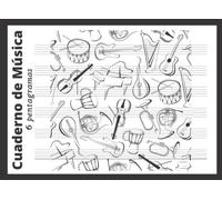 Cuaderno de Música 6 pentagramas: Libreta para notación musical, papel pautado, 6 pentagramas por página, A5+ apaisado, 60 páginas
