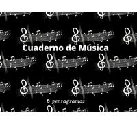 Cuaderno de Música 6 pentagramas: Libreta para notación musical, papel pautado, 6 pentagramas por página, A5+ apaisado, 60 páginas
