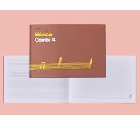 Cuaderno de música AUTUMN para iniciación musical | 4 pentagramas de 20 mm por página | Formato apaisado 24 x 17 cm | Papel ecológico | Páginas para anotaciones y colorear | Grapa | Color Marrón