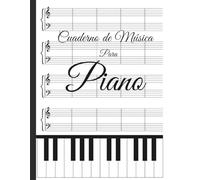 Cuaderno de Música para Piano: Libreta de Partituras para Teclado con Doble Pentagrama | Manuscrito de Composición Musical y Solfeo para Estudiantes y Músicos