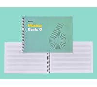Cuaderno de música SPRING diseñado para diferentes edades y ritmos de aprendizaje | 6 pentagramas de 9 mm por página | Tamaño A5 apaisado | Papel ecológico | 50 páginas | Espiral | Color Azul Claro