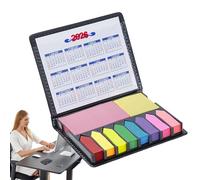 Cuaderno de notas adhesivas, juego de bloc de notas creativas | de embalaje de piel sintética para notas adhesivas, libro de banderas adhesivas con calendario para cumpleaños y vacaciones