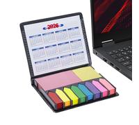 Cuaderno de notas adhesivas, juego de notas adhesivas de colores, de embalaje de piel sintética, cuaderno de banderas, notas adhesivas con calendario para cumpleaños y vacaciones