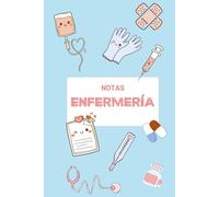 Cuaderno de Notas de Enfermería: Diario Profesional para Enfermeras y Estudiantes: 100 páginas con líneas suaves y delicados dibujos en blanco y ... apuntes, registro de prácticas y reflexiones
