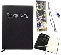 Cuaderno de notas de la muerte con pluma de pluma, collar y llavero en forma de L, tema de anime de moda, cuaderno de cosplay