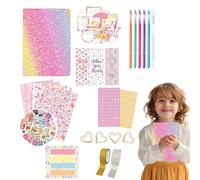 - Cuaderno de notas para | Kit de manualidades de periódico | Kit de scrapbooking de diario para niñas, cuaderno de escritura de diario para, libro creativo elegante