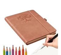 Cuaderno de notas y diario - Diario retro de tapa dura de piel con cuadrícula de puntos | diario, para planificación de escritura, toma de notas, seguimiento de la escuela, trabajo, oficina, viaje de