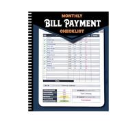 Cuaderno de pago de facturas: registro mensual de obligaciones financieras, diario de monitoreo sistemático de gastos, libro mayor de seguimiento monetario vinculante, diario estructurado de