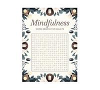 Cuaderno de papel con búsqueda de palabras Mindfulness Focusing Word Search para descansos para promover la calma y la concentración, cuaderno de actividades