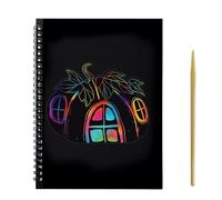Cuaderno de papel para rascar, bloc de colores arcoíris, páginas de arte mágicas con herramienta de estilo, libro de manualidades creativo, información para niños, hojas de dibujo de imaginación para