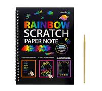 Cuaderno de papel para rascar, cuaderno de dibujo y manualidades, hoja de notas para rascar, bloc de garabatos, para niños, estudiantes, aula, hogar, viajes, avión, jardín de infantes, sala de juegos