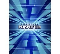 CUADERNO DE PERSPECTIVA. Bloc de dibujo con cuadrícula de Perspectiva Cónica: Para Diseño Arquitectónico, Artistas, Ilustradores, Mapas 3D y Dibujo ... | 100 Páginas 22x28cm (3D blue Design)