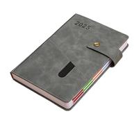 Cuaderno de piel sintética, 2025 Monthly Daily Planner Book, 365 Days Planner Notepad, Event Planner Book for Work, Study, Schedule, Business, Stylish PU Leather Planner for Organized Year, Daily