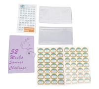 Cuaderno de piel sintética para ahorrar dinero, con bolsas de efectivo y calcomanías, diario de hojas sueltas, diario de desafíos de ahorro