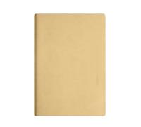 Cuaderno de piel súper grueso, tamaño A5, simple para estudiantes, [amarillo crema]