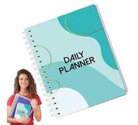 Cuaderno de planificación de bobinas - 21 x 14,8 x 2 cm Diario horario grande, bloc de notas de papel duradero, organizador con espiral, agenda diaria, profesionales ocupados, estudiantes, familias, V