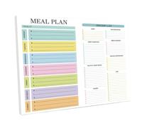 Cuaderno de planificación de comidas para nevera, planificador semanal, cuaderno de 52 hojas para programación semanal, preparación de comidas, planificador de nevera