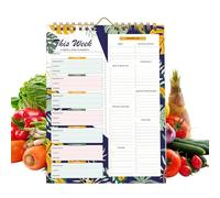 Cuaderno de planificación de comidas - Planificador semanal de 52 hojas, organizador para alimentación sana y pérdida de peso | planificador para nevera o pared, ideal para cocina y familia, formato