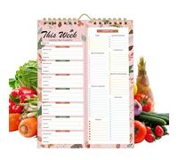 Cuaderno de planificación de comidas - Planificador semanal de 52 hojas, organizador para alimentación sana y pérdida de peso | planificador para nevera o pared, ideal para cocina y familia, formato