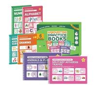 Cuaderno de práctica de escritura a mano ranurado con plantillas de dibujo simples para el desarrollo de la escritura en la primera infancia, libro de trabajo de escritura a mano para niños y niños