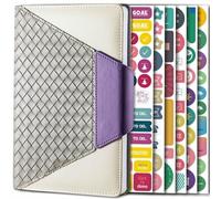 Cuaderno de presupuesto de plan de gestión del tiempo, color morado (6 calcomanías)