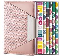 Cuaderno de presupuesto de plan de gestión del tiempo, color rosa (6 calcomanías)