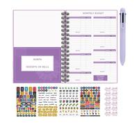 Cuaderno de presupuesto para planificadores financieros - Cuaderno Expense Tracker con bolígrafo 6 en 1 | Diario de cuaderno de cuentas de dinero para gestionar tus finanzas, empieza en cualquier