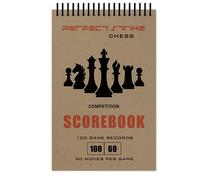 Cuaderno de puntuación perfecto de ajedrez con reglas e instrucciones de puntuación. Resistente. Calidad de competencia. (14 x 21,5 cm) (100 juegos por libro)