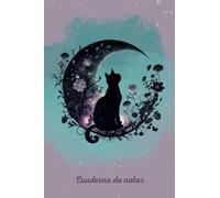 Cuaderno de rayas. Místico GATO NEGRO. Libreta para notas, apuntes, pensamientos, aventuras, sueños, ideas…: Tapa blanda. Dibujo de místico gato negro ... bolsillo A5 (15,24cmx22,86cm). 110 páginas.