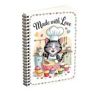 Cuaderno de recetas - Diario de alimentos vacío con encuadernación para las comidas | Cuaderno de recetas recargable | Se puede utilizar para cocinar al horno cocina casa cocina apartamento dormitorio