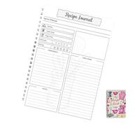 Cuaderno de recetas, diario de cocina, planificador de comidas en , 5.51 x 8.27 x 0.39 pulgadas, formato fácil de escribir, estilo organizador compacto, ideal para hornear, principiantes, viajes