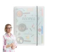 Cuaderno de recetas personales, libro de registro creativo de cocinero, páginas de recetas de cocina A4, tapa dura de papel de lino, organizador para planificación de comidas en casa, archivo de
