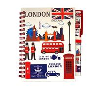 Cuaderno de recuerdos de Londres con bolígrafo, iconos de Inglaterra, libreta tamaño A6 con bolígrafo