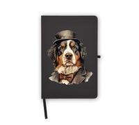 Cuaderno de retratos de mascotas de la montaña bernesa, páginas en blanco, cubierta de piel sintética, planificador, diario, cuaderno de trabajo