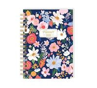 Cuaderno de reuniones para, diario planificador floral 2026 con estructura de alambre para programación de escritorio, agenda de uso escolar, libro de trabajo, planificación, registro de de de