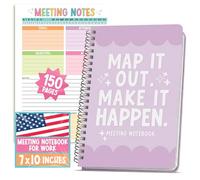 Cuaderno de reuniones para organización del trabajo, cuaderno de reuniones de trabajo para mujeres, cuadernos para tomar notas, cuadernos de planificación de proyectos, cuadernos de notas para